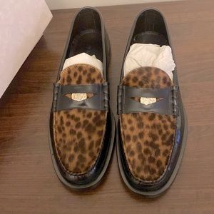 In the box brand new Jimmy Choo  black/sugar mix calf/leopard print pony